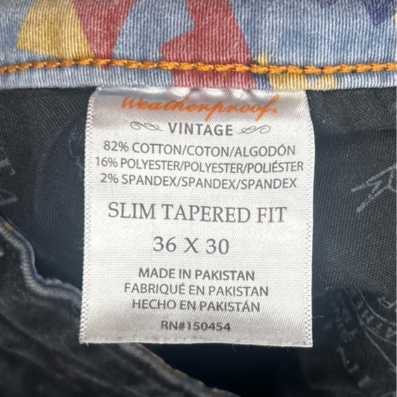 Weather proof vintage-black jeans-36Wx30L-slim fit and tapered - Picture 6 of 7